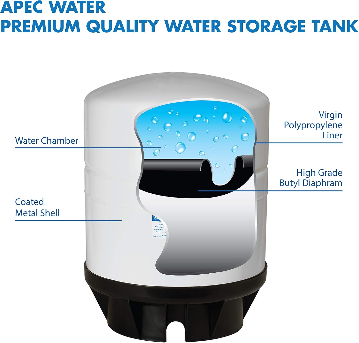 RO-90 Ultimate Series Top Tier Supreme Certified High Output 90 GPD & TANK-14 14 Gallon Pre-pressurized Reverse Osmosis Water Storage Tank